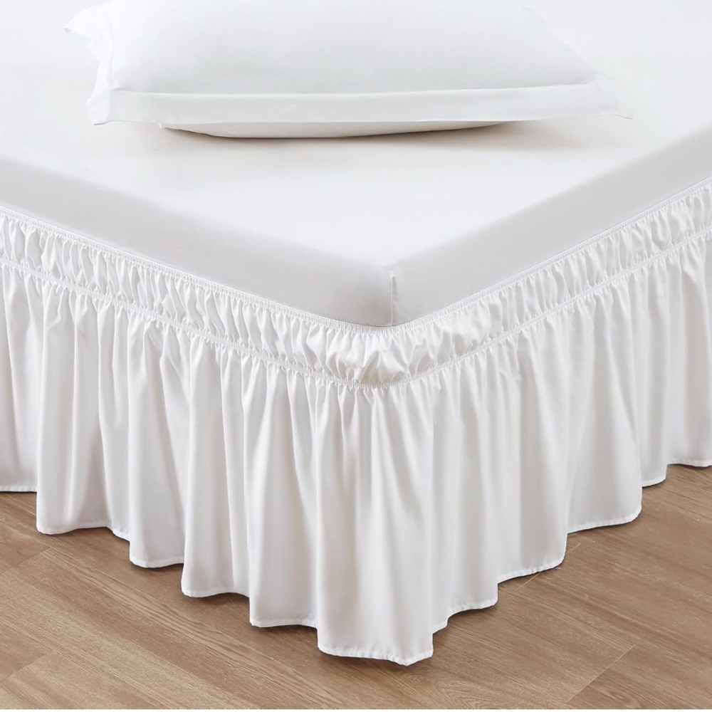 White Bed Skirt 14” Queen/King